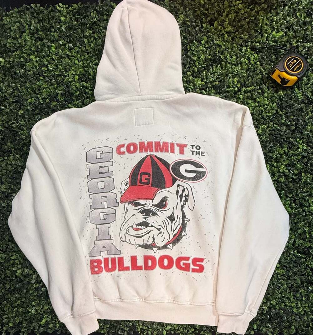 Hollister Blue 84 Georgia Bulldogs Commit To The G Boxy Fit Hoodie White Large